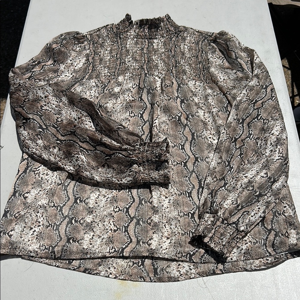 Joie Brown Snake Print Top
